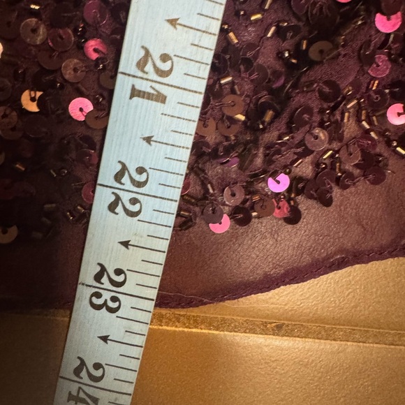 ADRIANNA PAPELL Silk Sequin Purple V Neck Formal Dressy Cocktail Top LG Wedding - Picture 17 of 17